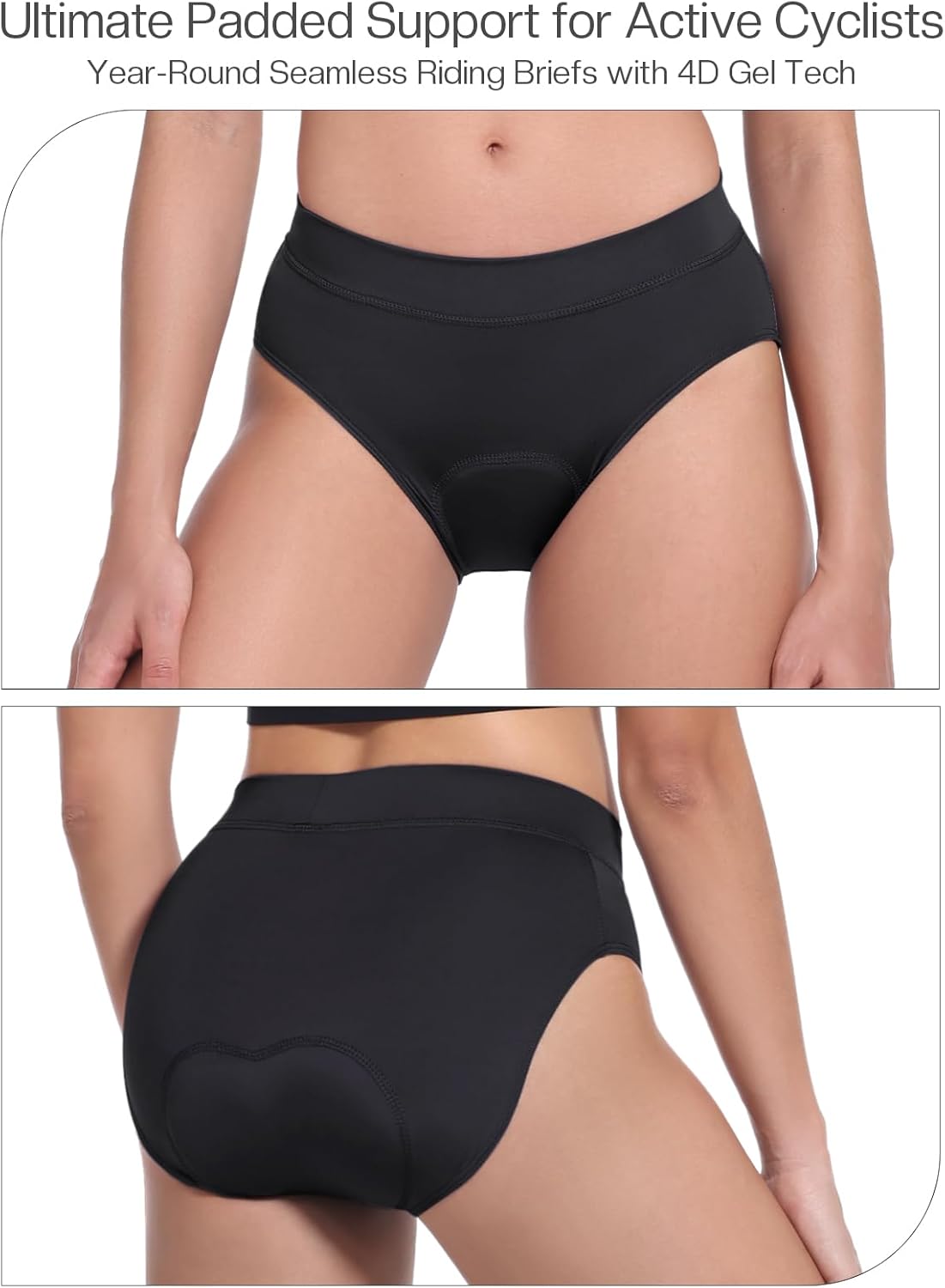BERGRISAR Women's Cycling Underwear, Cycling Shorts, 4D Padded Bicycle Road Bike Underpants, Breathable Elastic – Bild 3