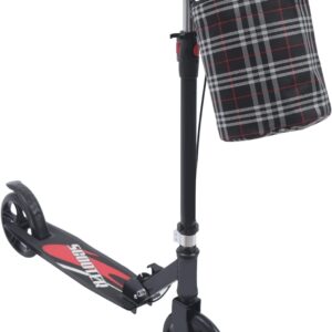 Foldable Scooter for Adults, Large PU Wheels, Height Adjustable, 4 Levels, Double Brake, Front Basket, Load 150 kg, City Scooter for City, Work, Leisure