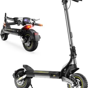 E-scooter with road legal, 70 km range, smart app, 500 W motor, 48 V, 20 km/h, 10 inch off-road tyres, swing arm suspension, LCD display, up to 150 kg load