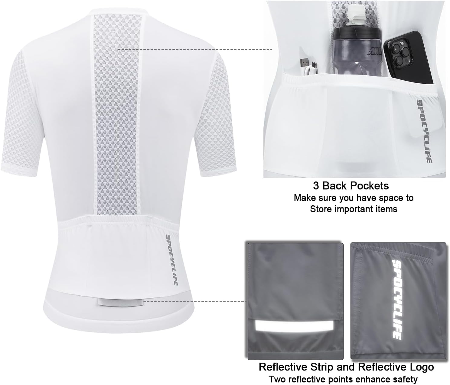Women's Long Sleeve Cycling Jersey Breathable Road Bike Jersey Highly Elastic Bicycle Clothing with 3 Back Pockets – Bild 6