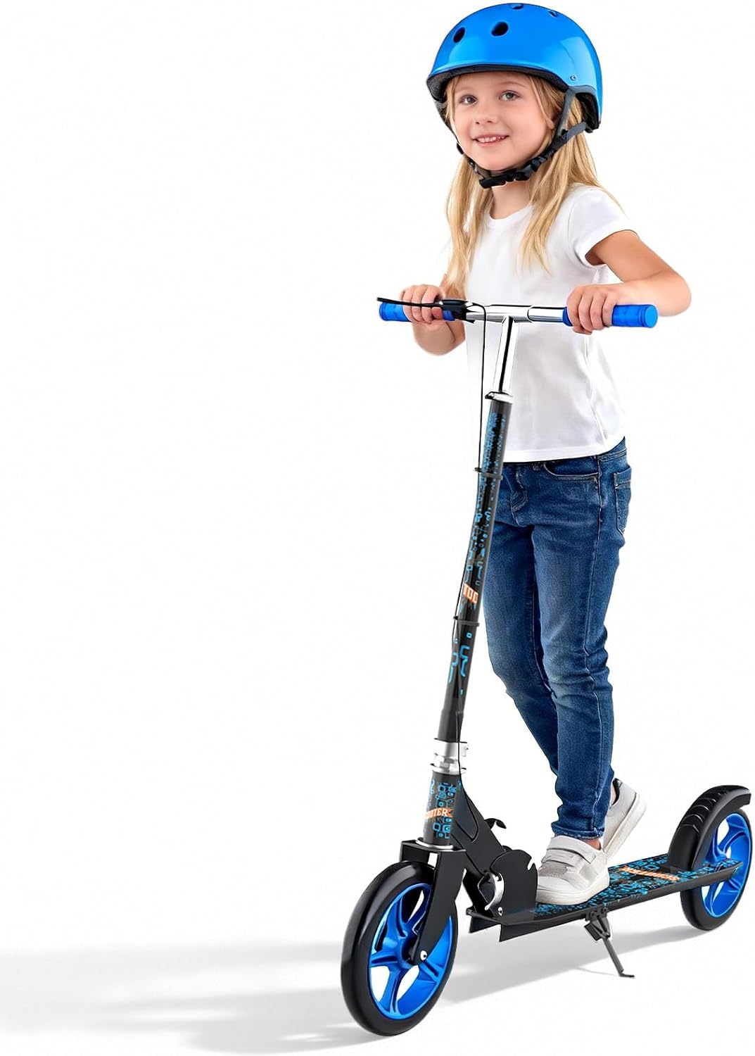 Kinderroller, Scooter für Kinder ab 6 Jahre, Klappbarer Cityroller mit Handbremse, ABEC-7 Kugellager, 3-Fach Höhenverstellbar, Aluminium Tretroller für Jungen & Mädchen – Bild 2