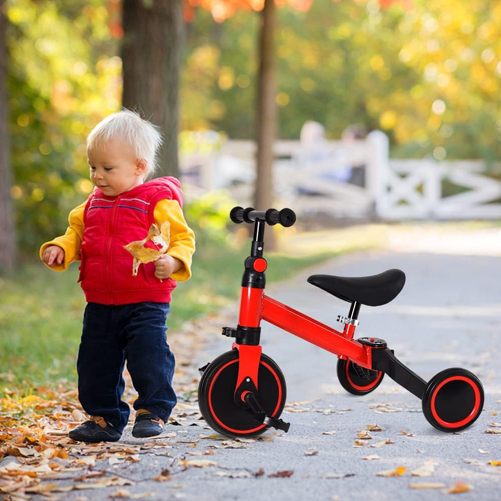 HUOLE Balance Bike for Children from 1 Year Old, Toy with 3 Wheels, for Baby Bike from 12 to 36 Months, First Bike without Pedals for Boys and Girls as Birthday Gift (Red) – Bild 6