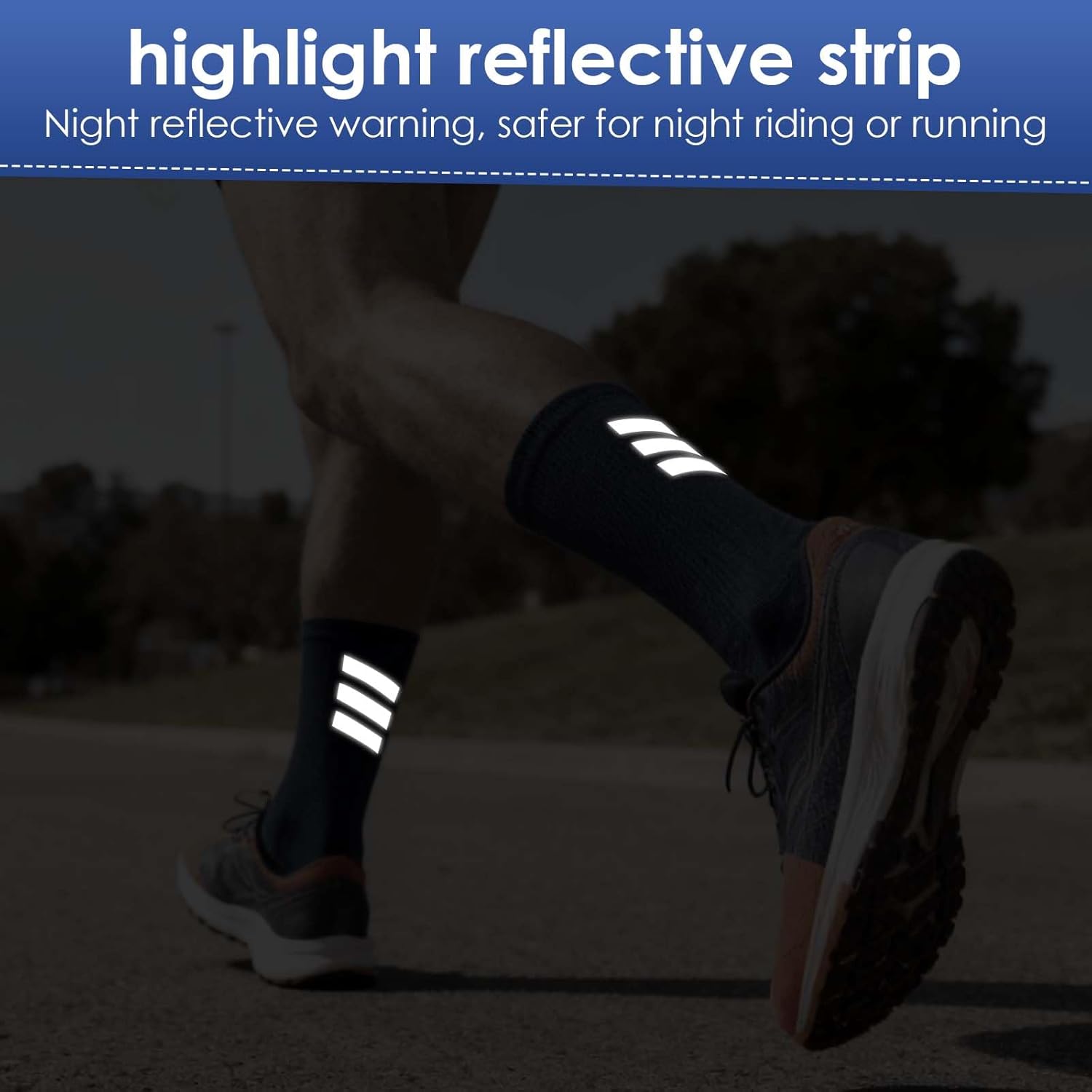 Cycling Socks for Men, Compression Running Socks, Road Bike Socks Men 40-44, Breathable, Crew Sports Socks with Padding, for Hiking, Basketball, Bicycle – Bild 7