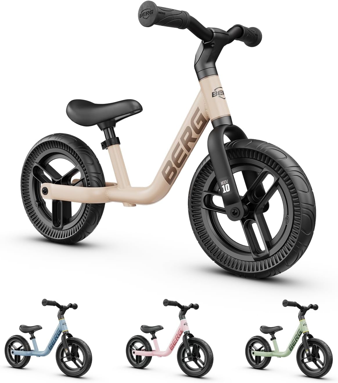Berg MOOV 10 Balance Bike from 2 Years, 10 Inch Balance Bike up to 30 kg, Steering Wheel and Saddle Height Adjustable, Safe and Ultralight Walking Bike for Boys and Girls – Bild 2
