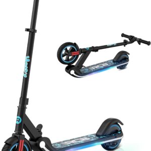 RCB E-Scooter Kinder, E-Roller für Kinder 6-12 Jahren, 150W Motor – Max 16Km/h – Regenbogenlicht – Faltbarer Elektroroller Kinder – LED Anzeige, Geschenk für Kinder und Jugendliche