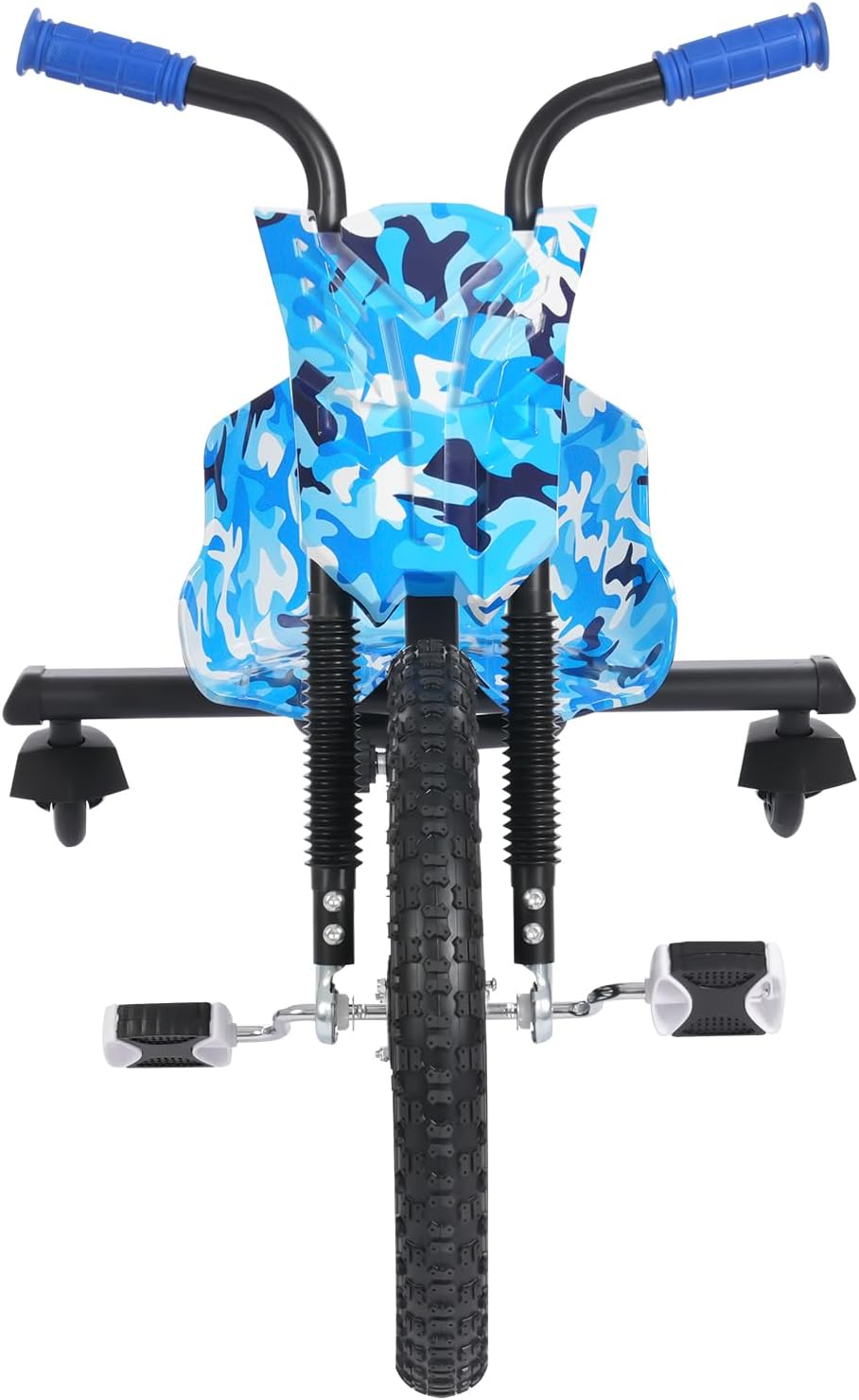 Drift Scooter, Children's Drift Scooter, 90 x 68 x 60 cm, Pedal Scooter Drifts Cart, Load Capacity 80 kg Adjustable, Children's Pedal Tricycle Can Be Used for Children from 6 Years (Blue Panel) – Bild 4