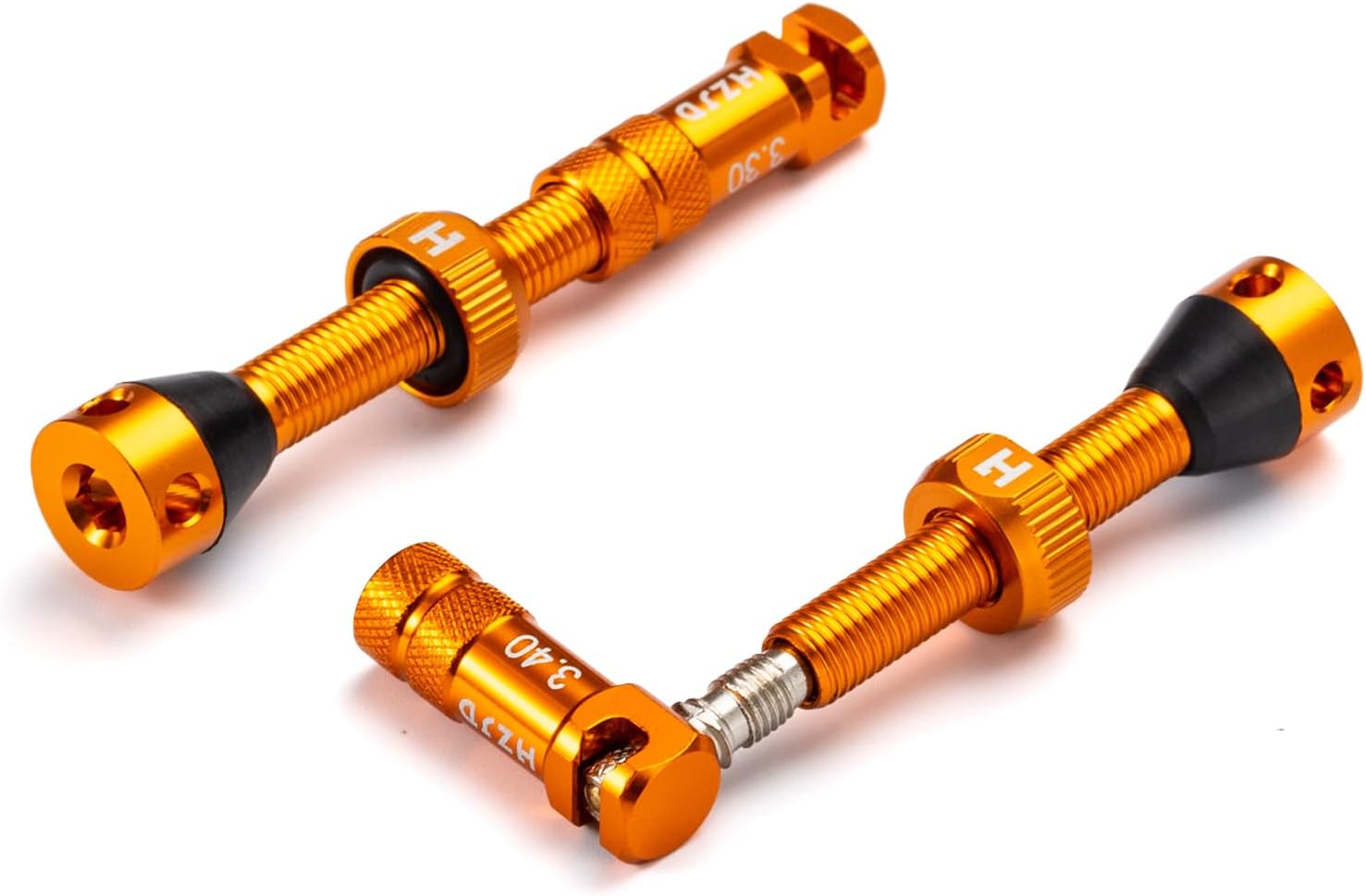 HZJD Bicycle Presta Valve Caps, Orange, Integrated Core Spoke Removal Tool (Pack of 2) – Bild 3