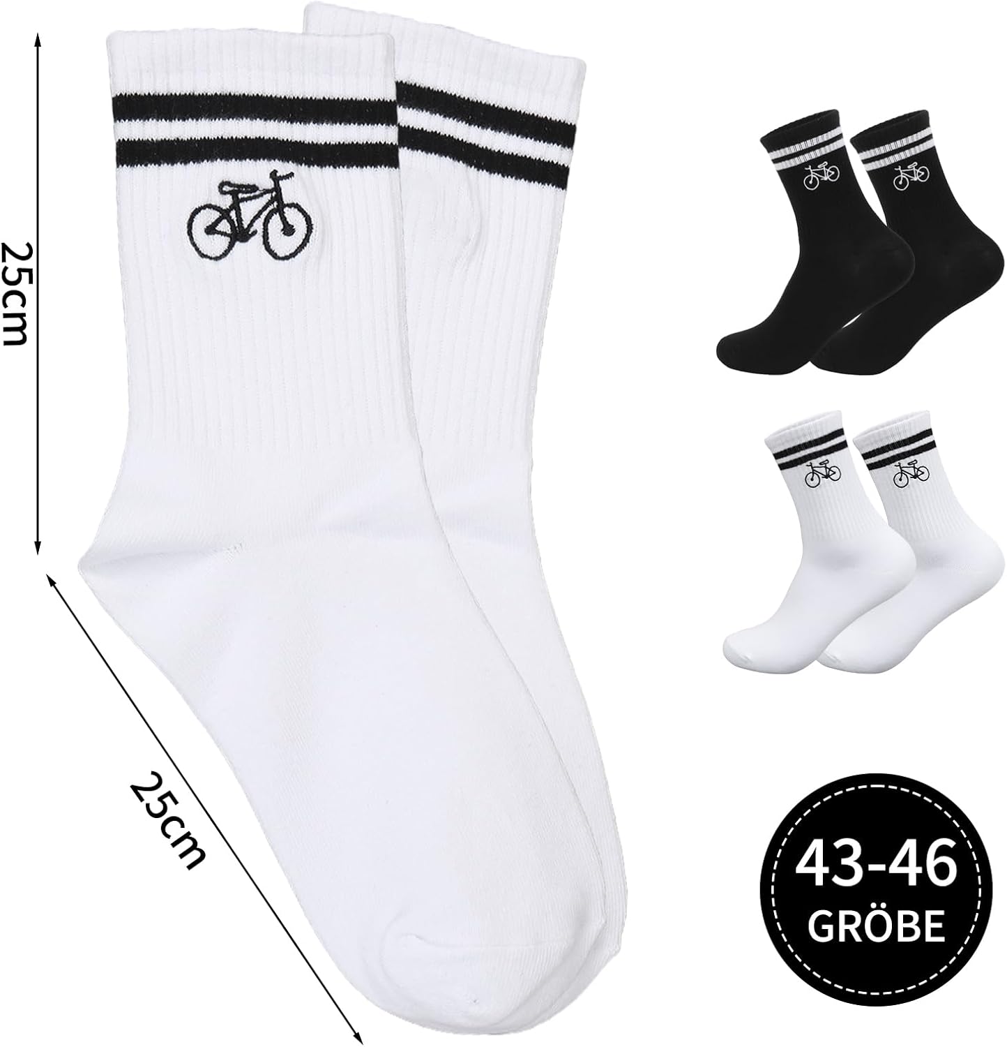 HUKUMA Road Bike Socks, 35-46 Bicycle Socks Men, Bicycle Gift for Men and Women, Road Bike Accessories, Bicycle Rider Tennis Socks Accessories, Funny Gift for Birthday Men and Women – Bild 4