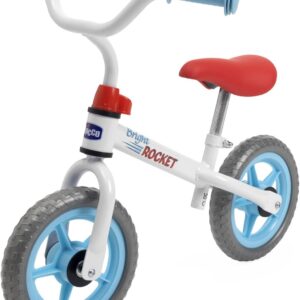 Chicco Balance Bike Bright Rocket, Pedal-Free Children’s Bike, Lightweight Balance Bike, with Adjustable Handlebar and Seat, Max 25 kg, White, 2-5 Years, Gift Idea