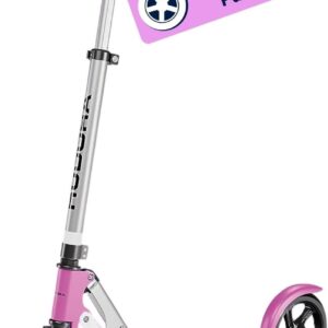 HUDORA BigWheel Pure Scooter – Sturdy Aluminium Scooter with Stand – Height-Adjustable & Foldable City Scooter for up to 100 kg – Scooter for Teenagers and Adults