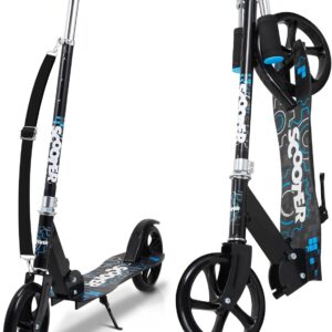 Children’s Scooter Foldable City Scooter Height Adjustable with Big Wheel Wheels and Carry Strap Scooter Children Years