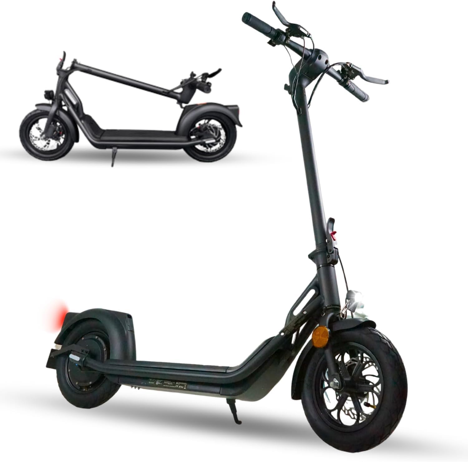 IMLEX E-Scooter Electric Scooter with Road Approval (ABE) - 20 km/h, 400 W Motor, 12 Inch Pneumatic Tyres, LED Display & Lighting, Foldable