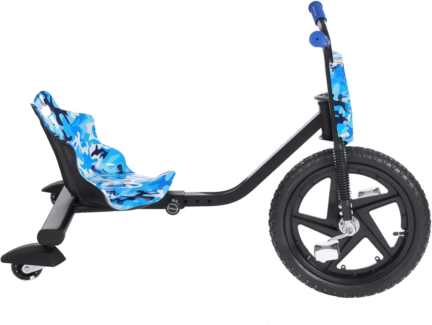 Drift Scooter, Children's Drift Scooter, 90 x 68 x 60 cm, Pedal Scooter Drifts Cart, Load Capacity 80 kg Adjustable, Children's Pedal Tricycle Can Be Used for Children from 6 Years (Blue Panel) – Bild 5