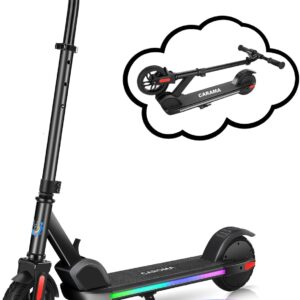 Caroma E Scooter Kinder von 8-12 Jahren,bis zu 16 km/h & 8 km,Elektroroller Kinder mit Bunte Leuchten, LED-Anzeige,Einstellbare Geschwindigkeit und Höhe,Leichter Faltbarer Elektroscooter