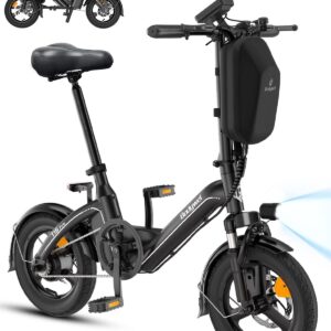 Bodywel T16PRO Mini E Bike 14 Inch Foldable Electric Bicycle 250 W 36 V/7.8 Ah Battery with App Radio for Men Women Range Max 45 km