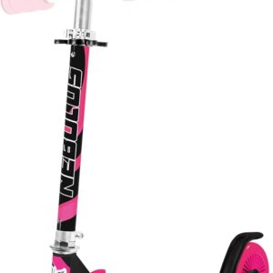 Ozbozz Nebulus Adjustable Scooter: Pink & Black – Kids Two Wheel Scooter, Foam Handle Grip, Adjustable Handle Height