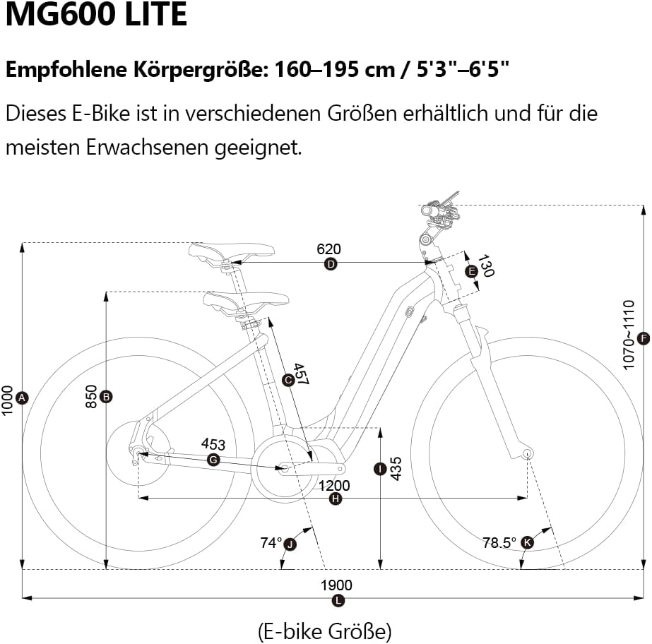 LANKELEISI MG600 Lite E-Bike Damen 27,5 Zoll Tiefeinsteiger Elektrofahrräder mit 36V 20Ah Akku, 150KM Reichweite, 8-Gang E-Fahrrad Herren für Urban, Trail & Straße – Bild 8