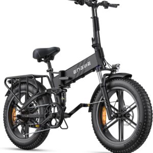 ENGWE E Bike Men’s Folding Electric Bicycle with 20 x 4.0 Inch Fat Tire, 16 Ah Removable Battery Long Range up to 150 km/110 KM, Full Suspension, 8 Gears, Engine Pro/Engine Pro 2.0