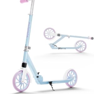 PHOEROS Scooter for Children 6-12 Years, Teenagers and Adults. Lightweight Aluminium City Scooter for Teens, Boys and Girls with 200 mm Large Wheels, Foldable, 3-Way Height Adjustable, Shock