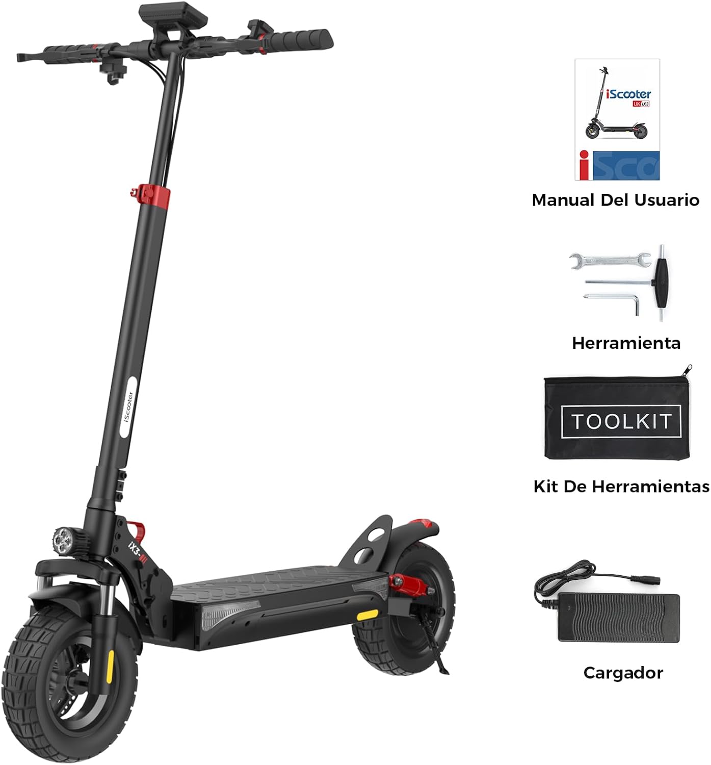 800 W Electric Scooter for Adults, 480 Wh Battery, Maximum Range of 40 km, Foldable Electric Scooter of 10 Inches, App, Maximum Load 120 kg, Adjustable Handlebar, Quadruple Suspension – Bild 8