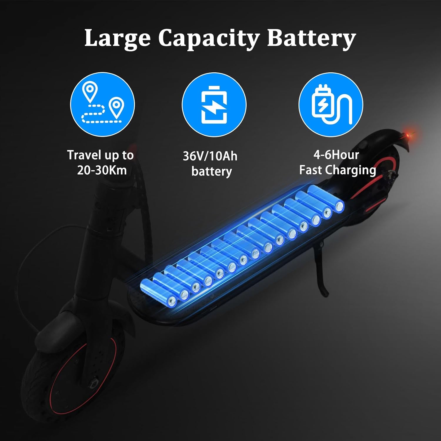 E Scooter 8.5 Zoll Escooter mit Straßenzulassung Faltbarer Elektroroller mit 25-30 km Reichweite, Doppelbremssystem, LED-Display Elektro Scooter für Pendeln,Elektroroller mit App-Funktion,120kg Load – Bild 4