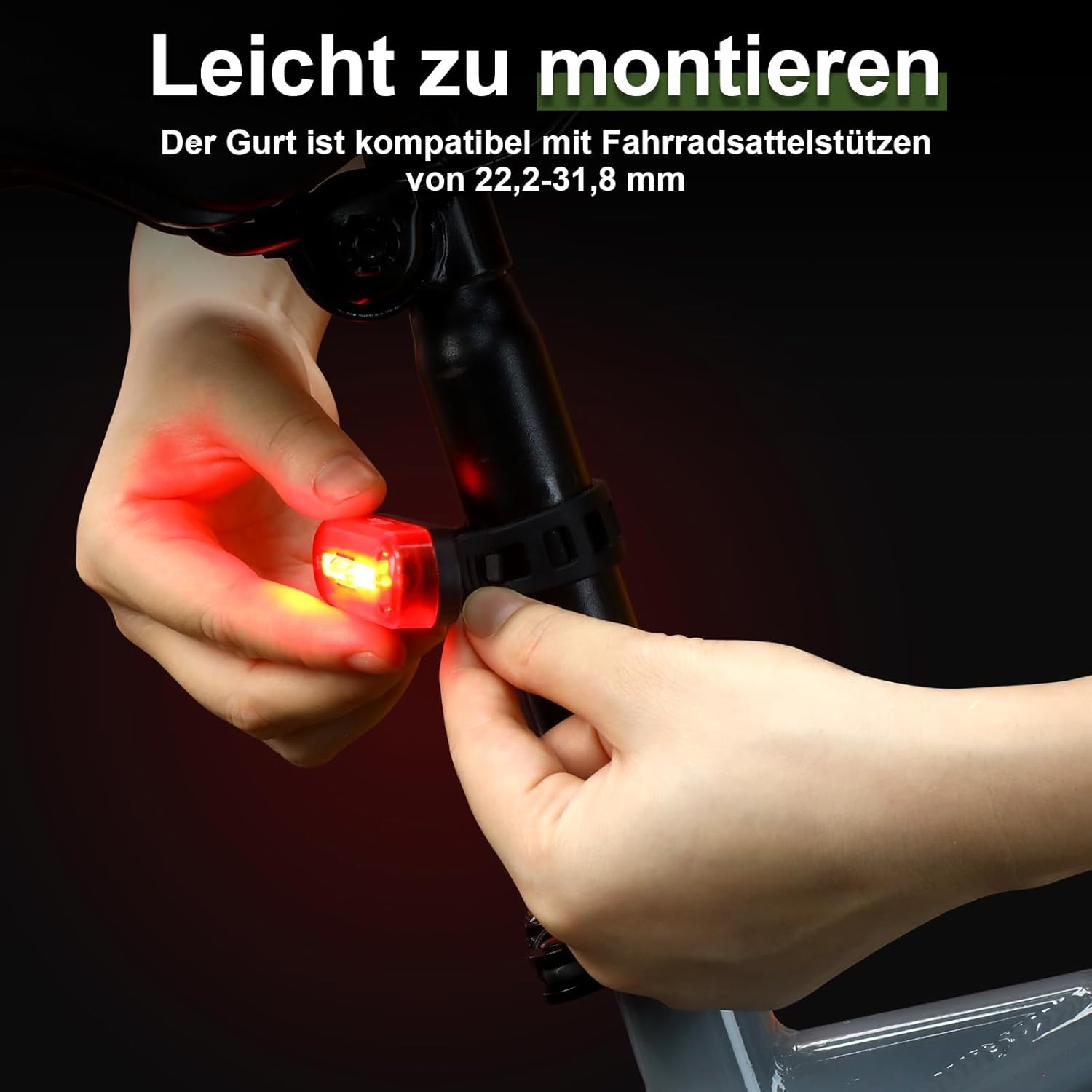 toptrek Rear Light Bicycle Visibility Range 200 Metres, Rear Light Bicycle LED StVZO Approved Bicycle Rear Light USB-C Rechargeable Battery Bicycle Light Rear IPX5 Waterproof for Road Bike, MTB, – Bild 6