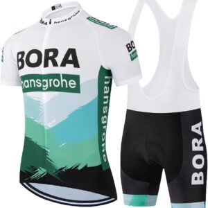 Men’s Cycling Suit, Short Sleeve Jersey, Cycling Shorts, Quick Drying, Breathable, with 3D Seat Padding
