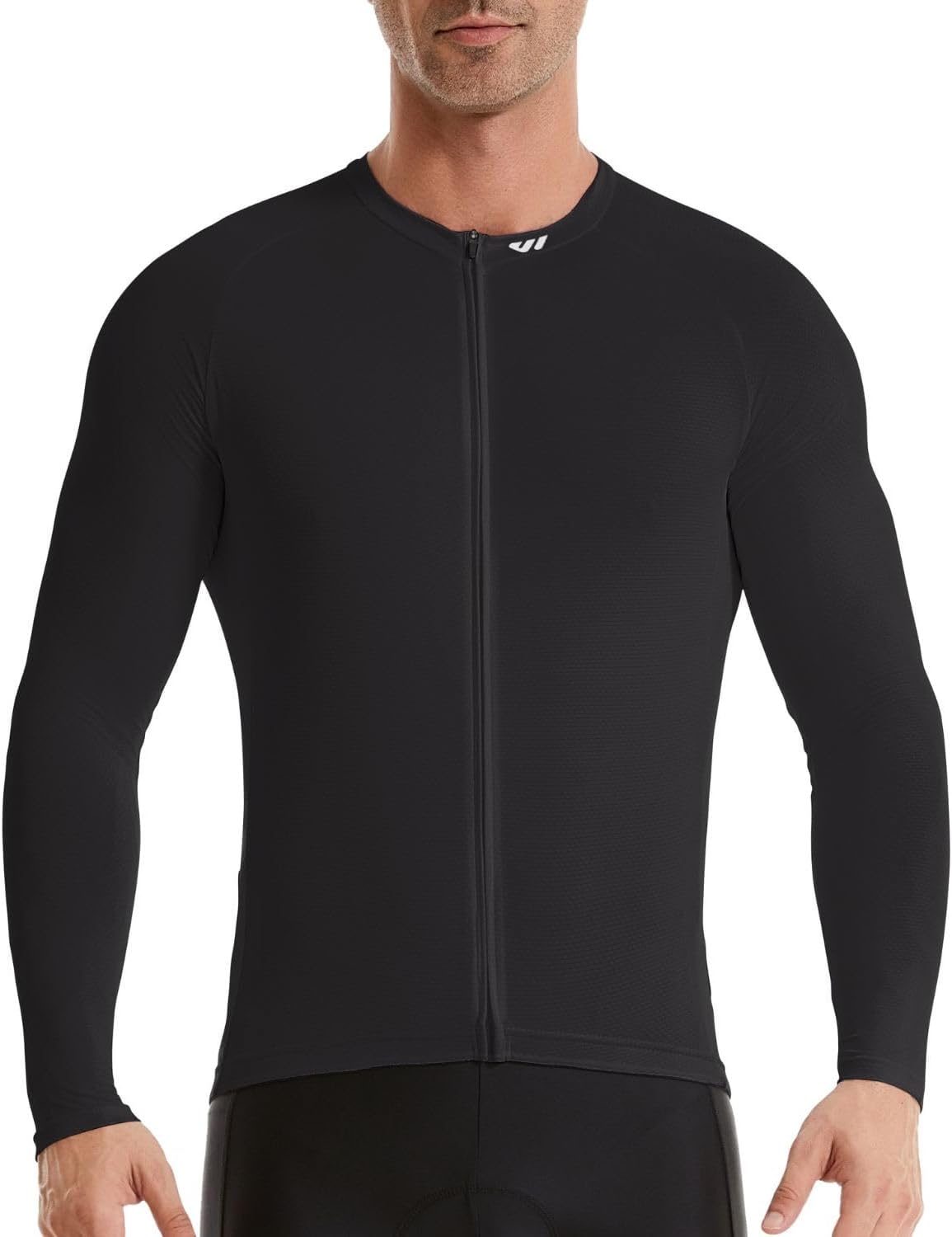 Wulibike Men's Cycling Jersey Long Sleeve - Road Bike Jersey Men's Zip with Pockets, Summer Breathable Moisture Absorption Cycling Jersey