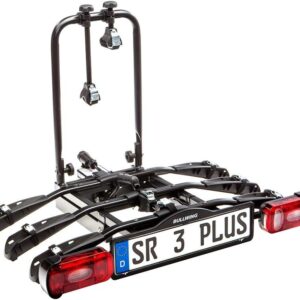 Bullwing SR3 Plus Rear Bike Carrier for 3 Bikes with Max. Load of 60 kg incl Wall Mount Frame Holder Quick Release Foldable Robust Steel Construction