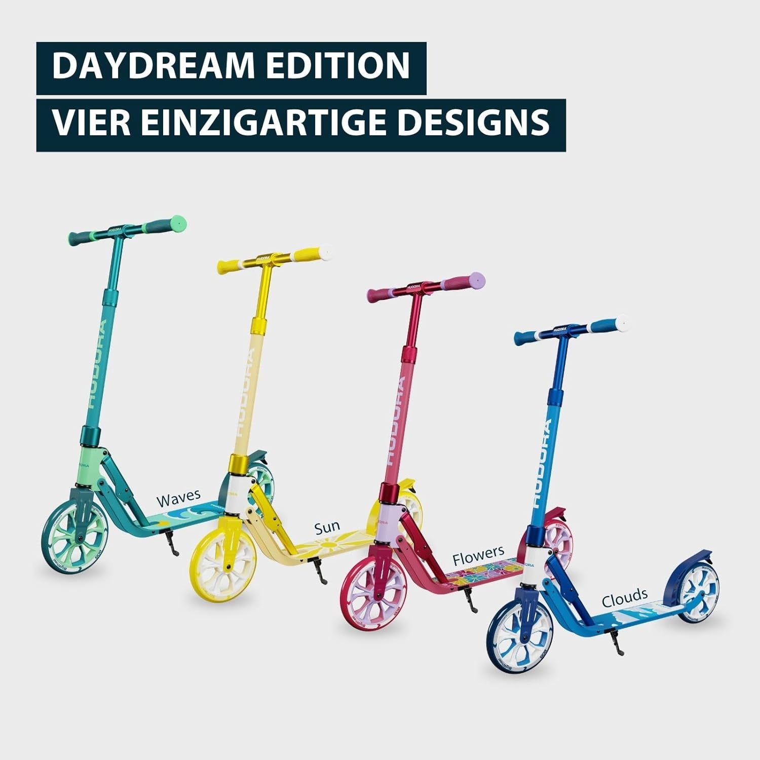 HUDORA BigWheel 205 Advanced Scooter - Daydream Edition - for up to 100 kg - Height-Adjustable & Foldable Scooter - Kick Scooter for Children/Teenagers & Adults – Bild 8