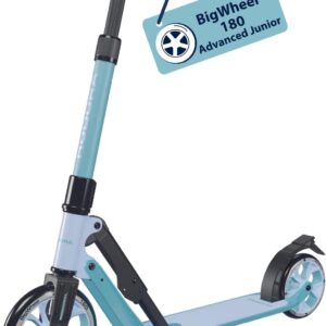 HUDORA BigWheel® 180 Advanced Junior – High Quality & Safe Children’s Scooter from 3 Years – Foldable City Scooter with Reflectors – Height-Adjustable Scooter for Boys and Girls up to 60 kg