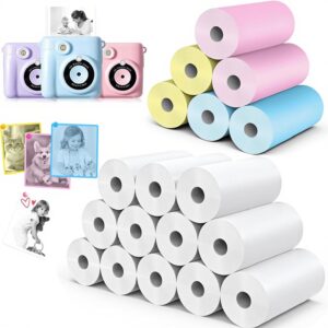 18 Rolls Kids Camera Paper Roll Refill, Compatible with Most Instant Print Cameras for Kids, BPA Free, 5.7 x 2.5 cm