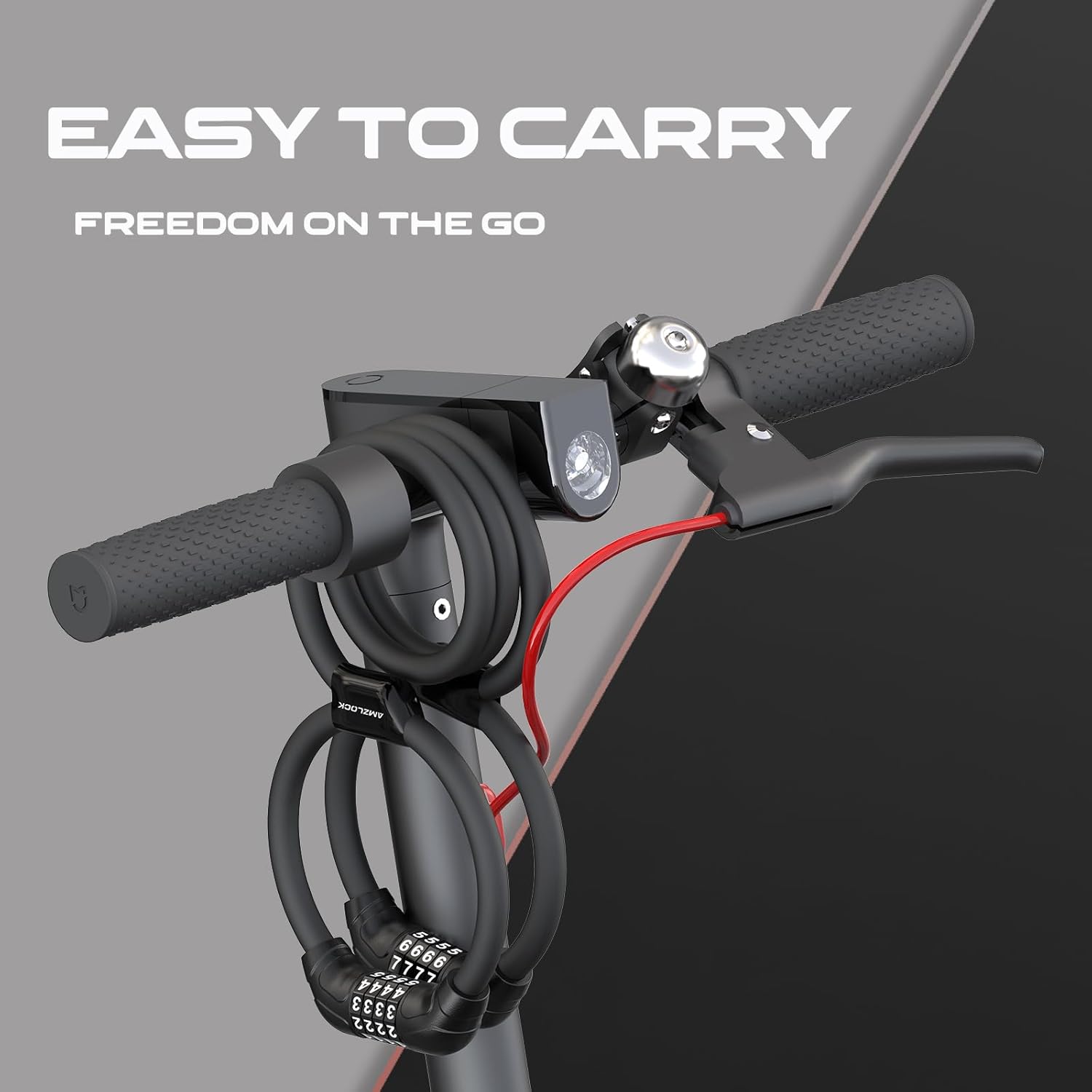 E Scooter Lock, Double Lock Cable Lock, Lock for E Scooter with 4 Digit Code, Handcuff Lock for E-Scooter, Bicycle and Scooter – Bild 7
