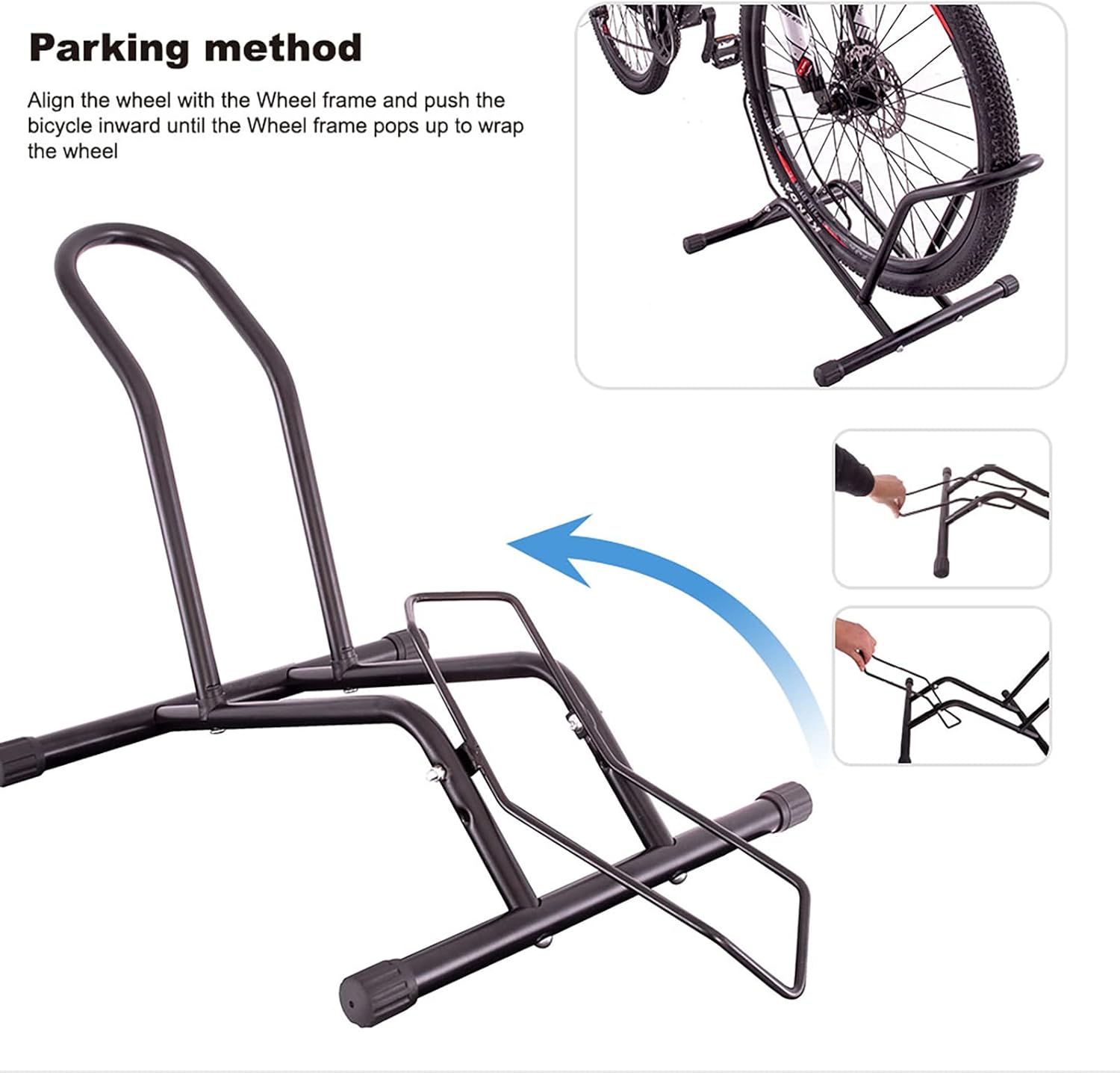 MEGHNA Bicycle Stand Professional Floor Freestanding Stand Holder Mounting Bicycle Park Stand for Mountain Bike Road Bike MTB Black – Bild 2