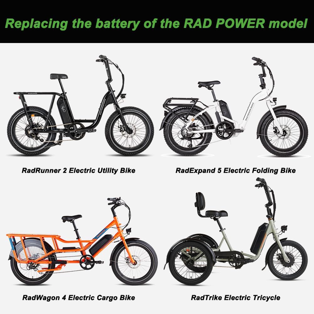 SEASON Ebike Battery A2-48V 14Ah (673Wh) 35E Cells without Charger - Replacement Battery Compatible with Rad Power Bikes – Bild 4