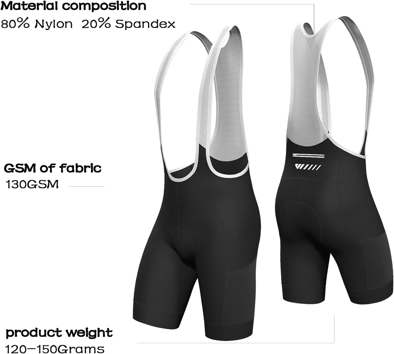 Lo.gas Men's Cycling Bib Shorts, Gel Padded with Pockets, Breathable Quick-Dry for Men – Bild 7