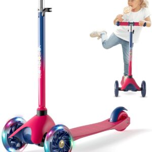 XJD Children’s Scooter for 2-8 Years Children Scooter 3 LED Wheels Kickboard Lockable Direction Children’s Scooter Adjustable Handlebar Height Lightweight Load Capacity up to 50 kg