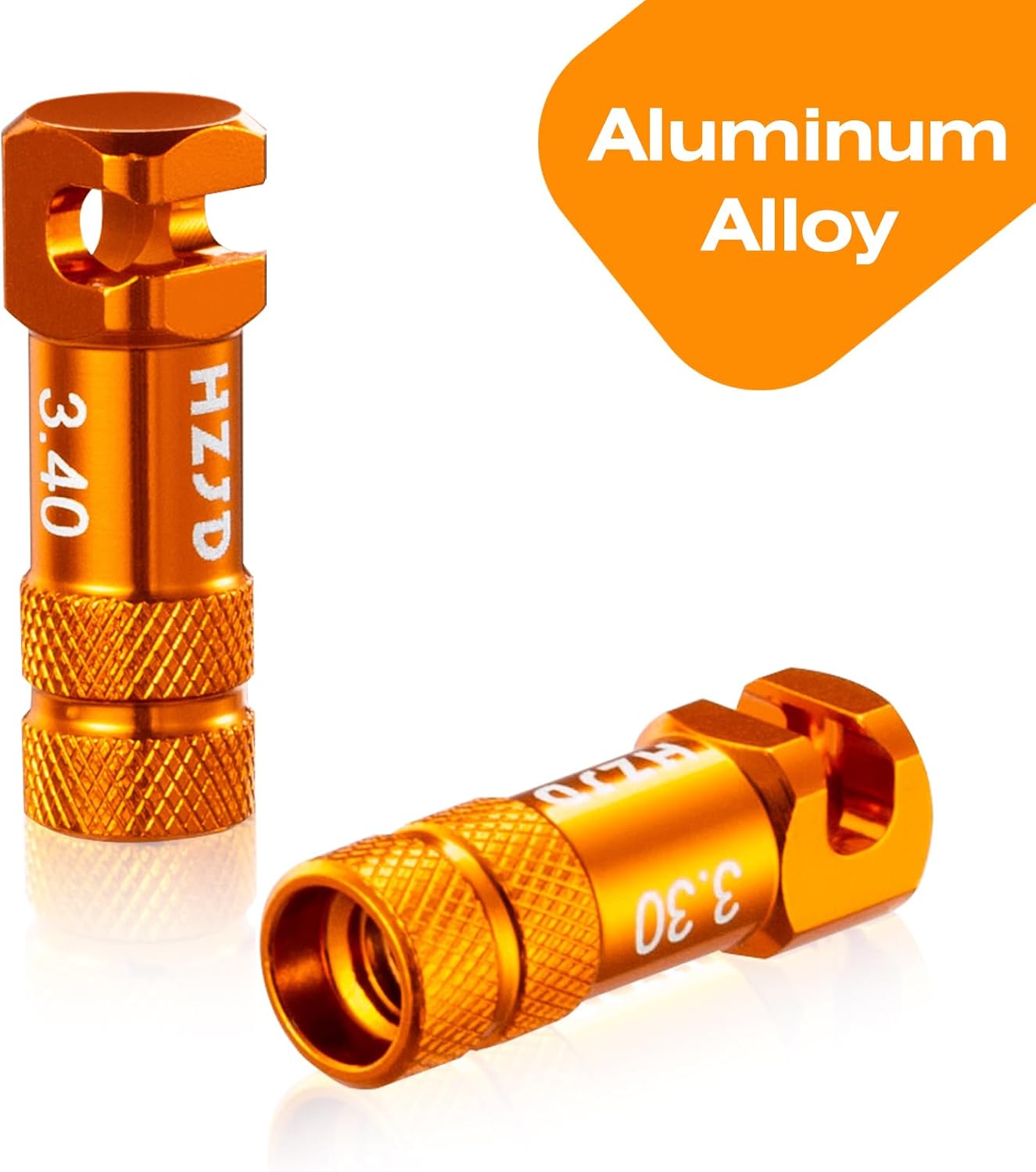 HZJD Bicycle Presta Valve Caps, Orange, Integrated Core Spoke Removal Tool (Pack of 2) – Bild 2