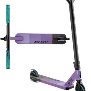 Puky Spin High-Quality Scooter for Children 5+, One Piece Bar Aluminium Handlebar, 100 mm PU Wheels, Durable & Stable, CNC-Machined Design, Optimal Control & Grip