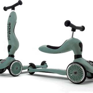 Scoot & Ride – Highwaykick 1 Children Adjustable Seated or Standing 2-in-1 Scooter Including Safety Pad for Tip Prevention – for Ages 1-5