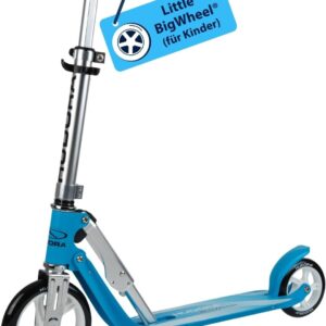 HUDORA Little BigWheel Scooter – Safe Aluminium Scooter for Children from 3 Years – Height-Adjustable & Foldable City Scooter for up to 100 kg – Sturdy Scooter with Large Tyres