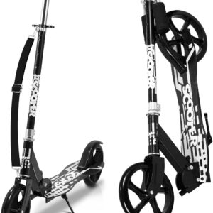 Children’s Scooter Foldable City Scooter Height Adjustable with Big Wheel Wheels and Carry Strap Scooter Children Years