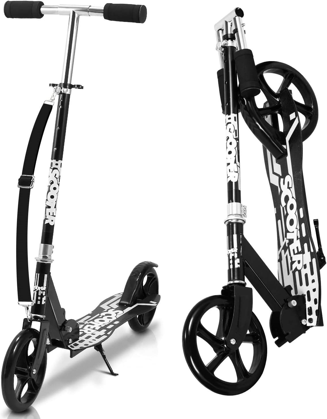 Children's Scooter Foldable City Scooter Height Adjustable with Big Wheel Wheels and Carry Strap Scooter Children Years