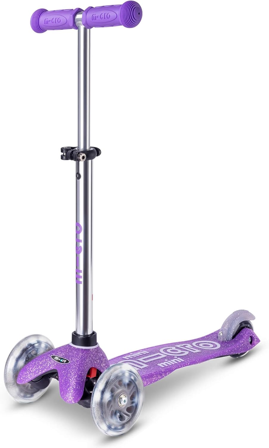 micro™ Mini Micro Deluxe Fairy Glitter LED, Height Adjustable, The Original, Children's Scooter from 2 Years, Includes LED Wheels, Boys and Girls 2-5 Years