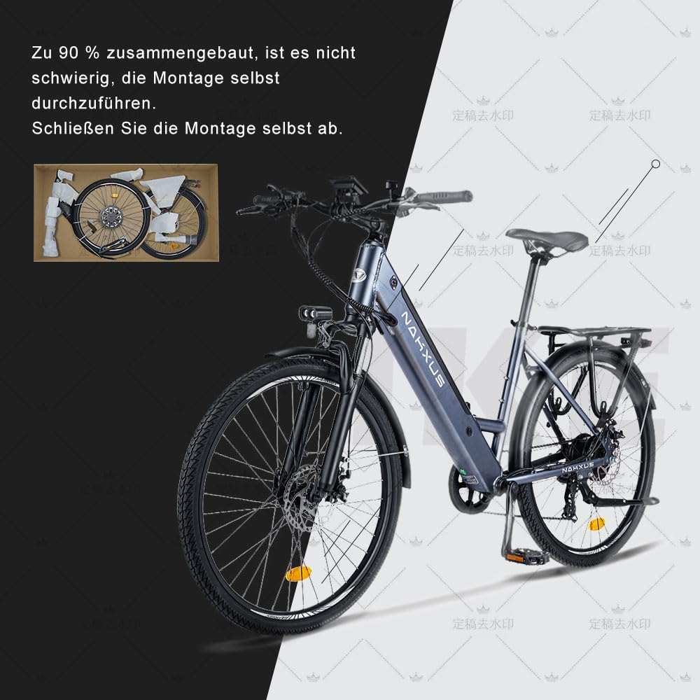 26M208 E-Bike, Electric Bicycle 26 Inch Trekking Bike E-City Bike with 36 V 13 Ah Lithium Battery for Long Range up to 100 KM, 250 W Motor, EU-Compliant Folding Bike with App – Bild 3
