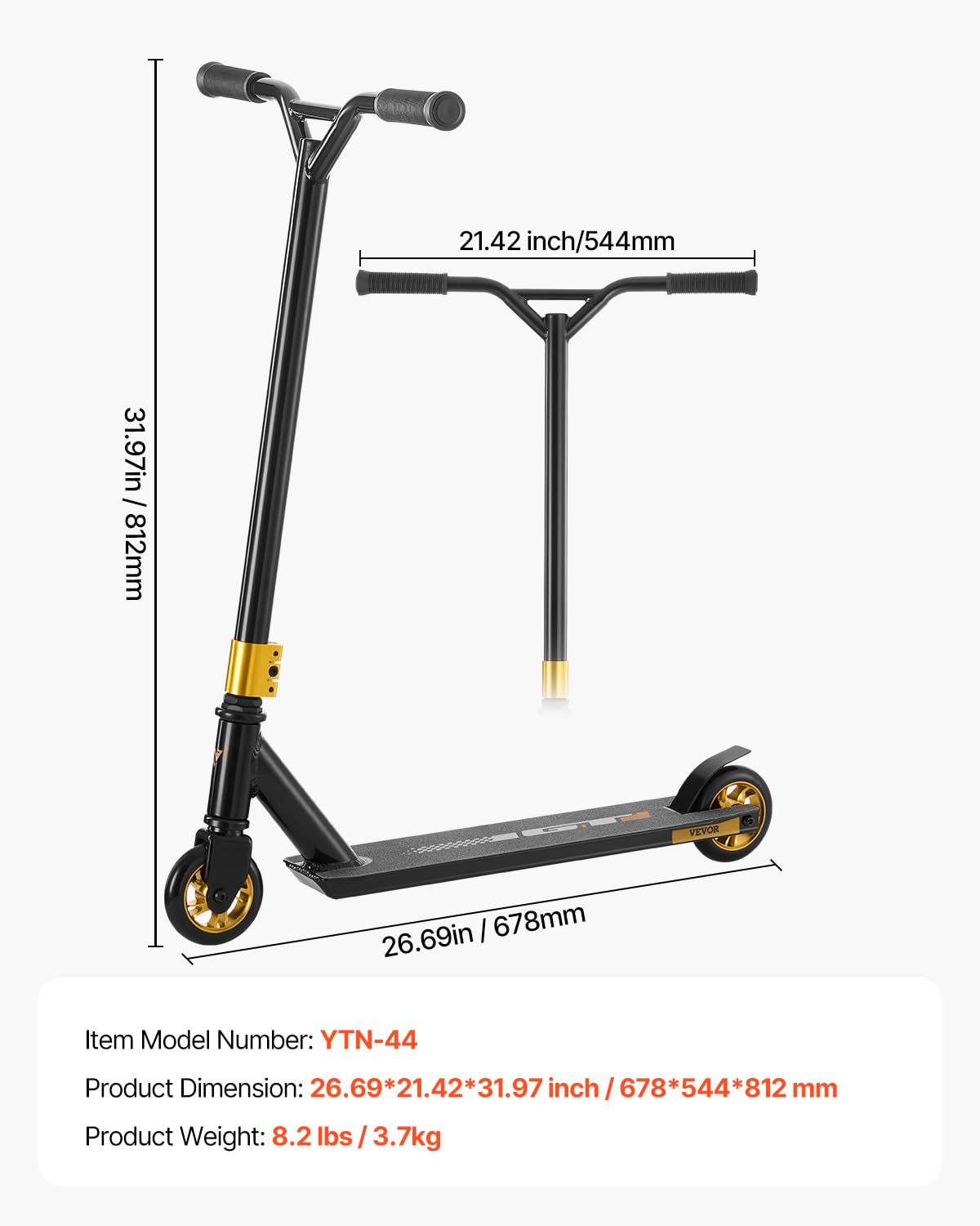 VEVOR Stunt Scooter, Complete Trick Scooter for Kids Ages 11-13, Teens, Boys and Girls, Freestyle Street Rider for Intermediate and Beginners, Lightweight Aluminium Deck – Bild 7