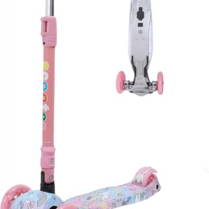 Habib Gruppe Children’s Scooter, Scooter from 3 Years, Foldable, Height Adjustable, LED Light Wheels, Up to 50 kg, for Boys and Girls