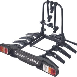 eBike Bicycle Carrier for Towing Hitch Bicycle Rear Carrier Wheel Carrier – Discovery 4 – for 4 Bikes – 60 kg Load – Foldable on Vehicle – Compact Folding Size –