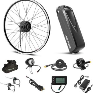 YOSE POWER Ebike Kit 36 V 250 W 26/28 Inch Front Motor E-Bike Hub Conversion Kit Integrated Controller with Hailong Plus 36 V 15.6 Ah/18 Ah Battery/36 V 13 Ah Pannier Rack Battery for 28 Inch Disc