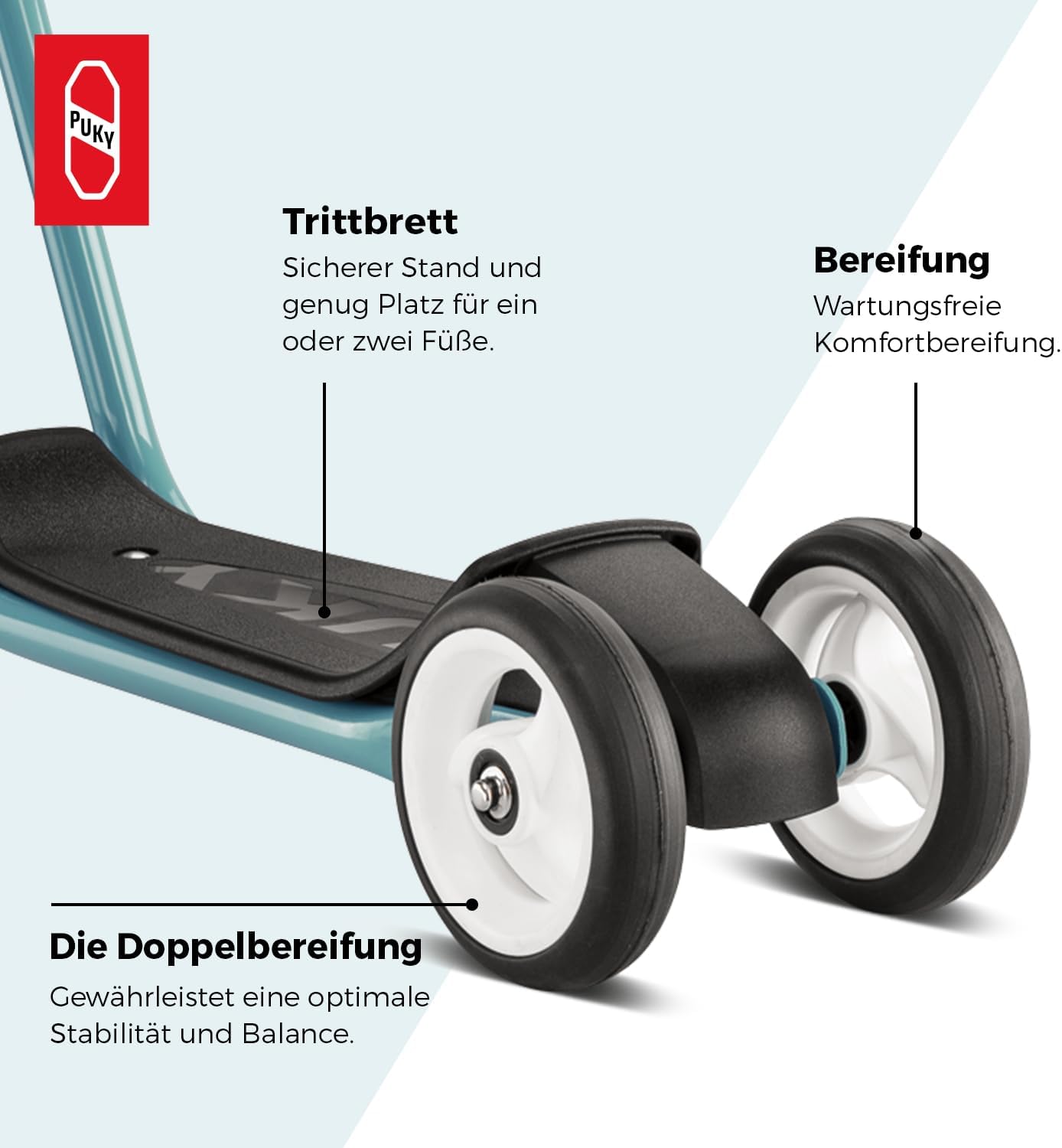 PUKY R 1 Classic Scooter, Safe Scooter for Children from 2 Years, Non-Slip Running Board, Height-Adjustable Handlebars, Top Bicycle Alternative – Bild 6